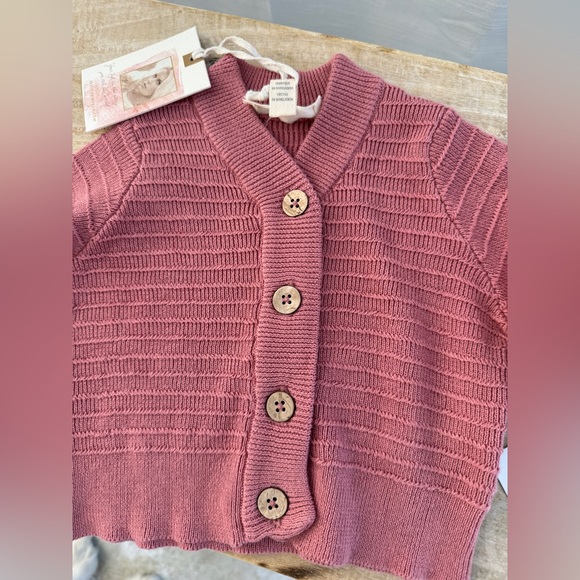 Jessica Simpson Baby Knit Cardigan | Textured Button-Front Sweater | NWT 0–3M - Picture 3 of 6